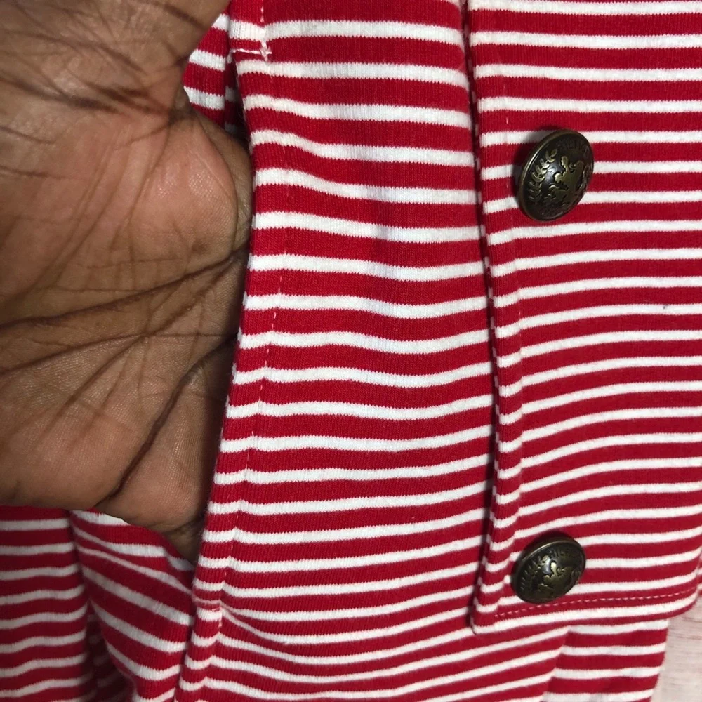 Tommy Hilfiger Red White Striped‎ Cardigan SzM